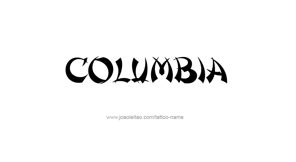 Tattoo Design USA Capital City Name Columbia