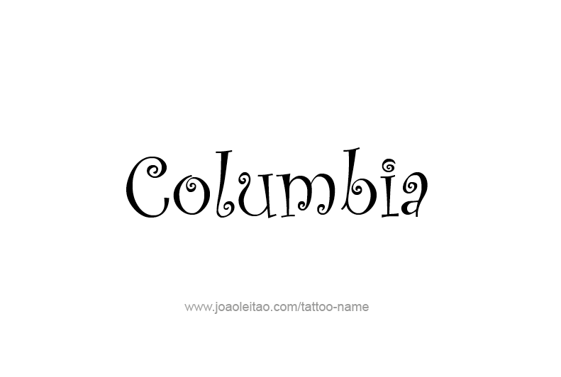 Tattoo Design USA Capital City Name Columbia