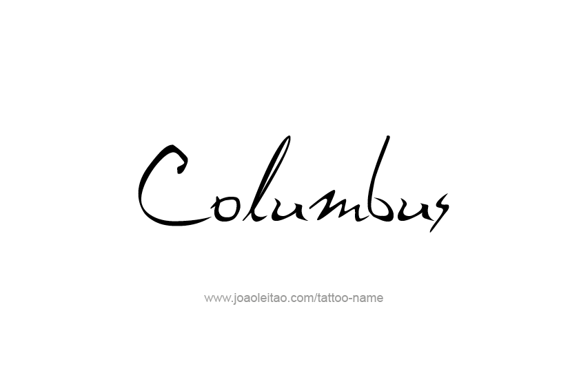 Tattoo Design USA Capital City Name Columbus