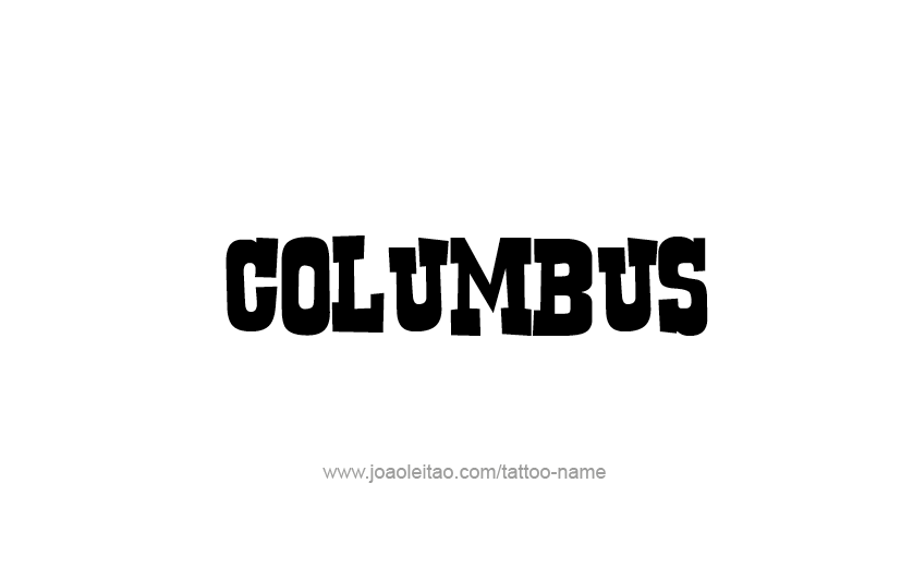 Tattoo Design USA Capital City Name Columbus