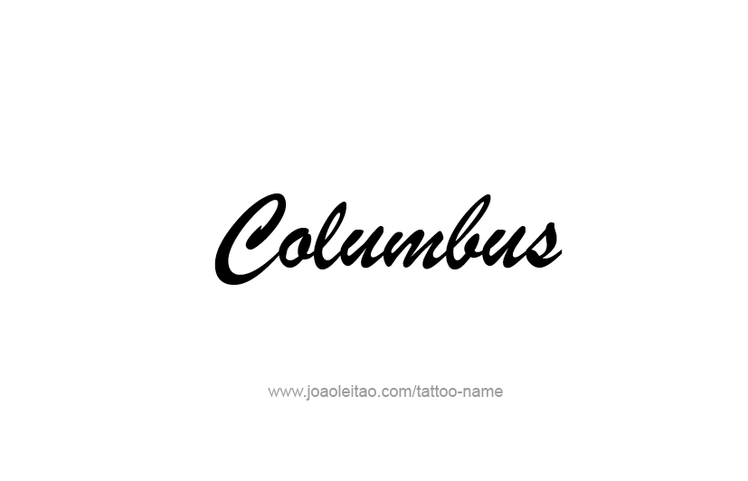 Tattoo Design USA Capital City Name Columbus