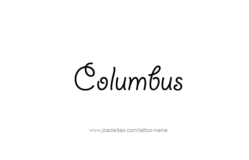 Tattoo Design USA Capital City Name Columbus