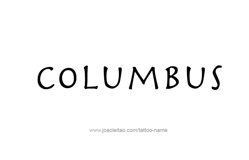 Tattoo Design USA Capital City Name Columbus