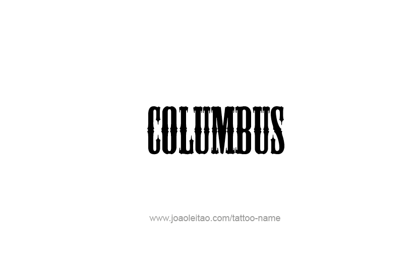 Tattoo Design USA Capital City Name Columbus