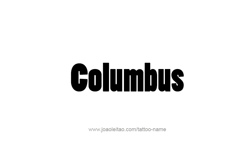 Tattoo Design USA Capital City Name Columbus