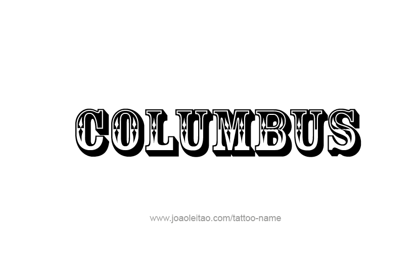 Tattoo Design USA Capital City Name Columbus