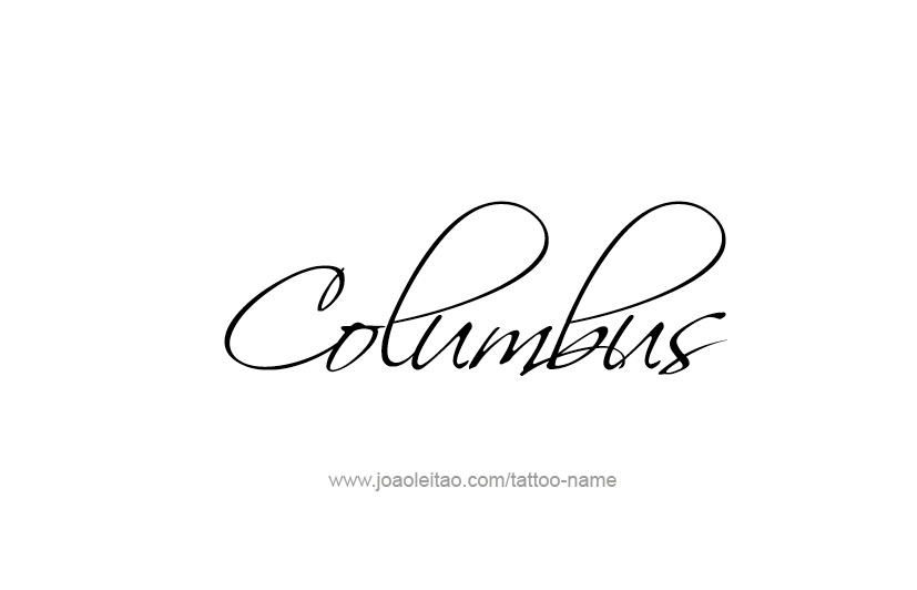 Tattoo Design USA Capital City Name Columbus