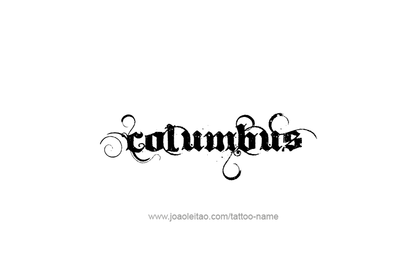 Tattoo Design USA Capital City Name Columbus