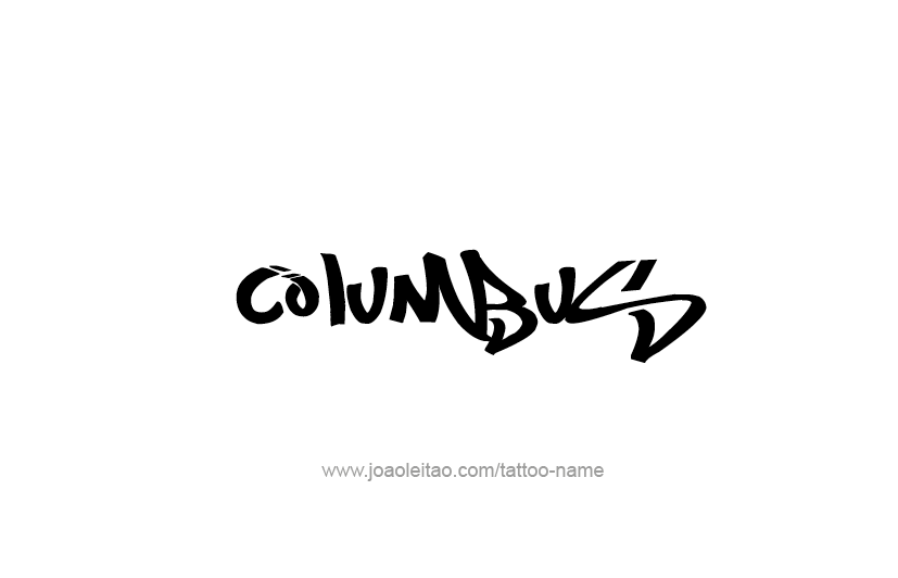 Tattoo Design USA Capital City Name Columbus