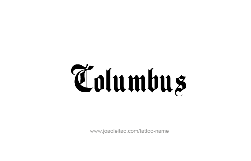 Tattoo Design USA Capital City Name Columbus