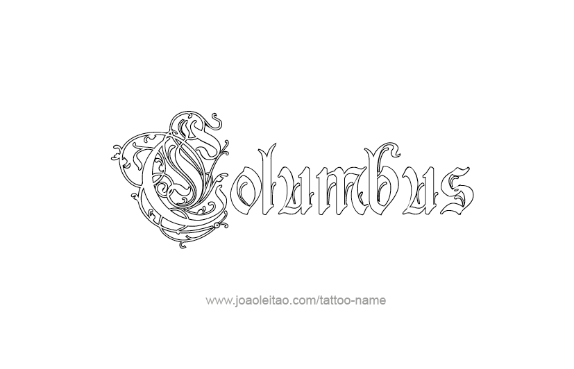 Tattoo Design USA Capital City Name Columbus