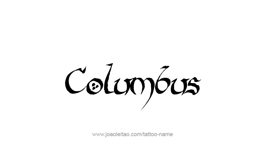 Tattoo Design USA Capital City Name Columbus