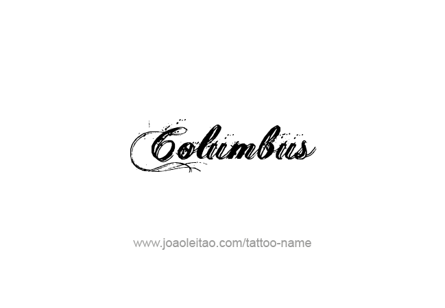 Tattoo Design USA Capital City Name Columbus