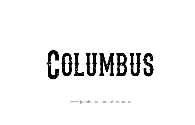 Tattoo Design USA Capital City Name Columbus