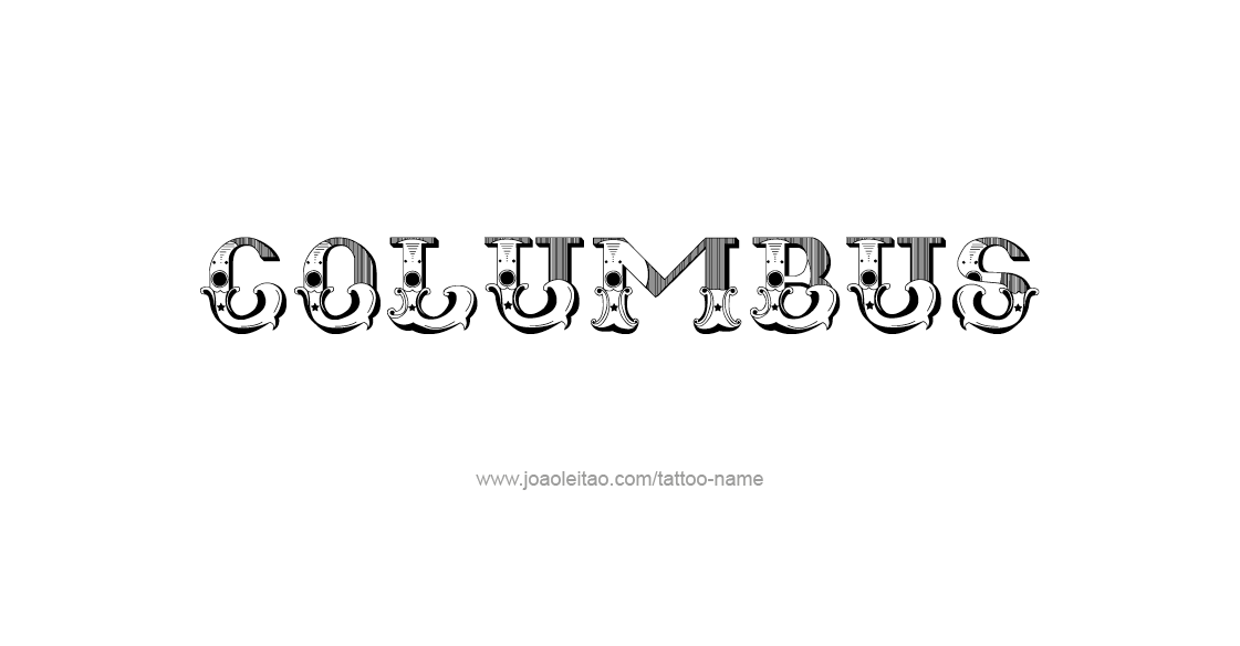 Tattoo Design USA Capital City Name Columbus