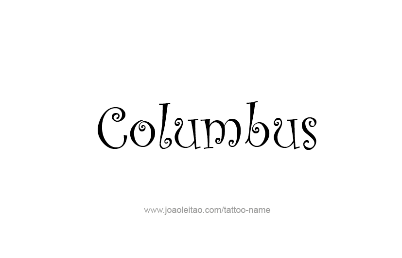 Tattoo Design USA Capital City Name Columbus