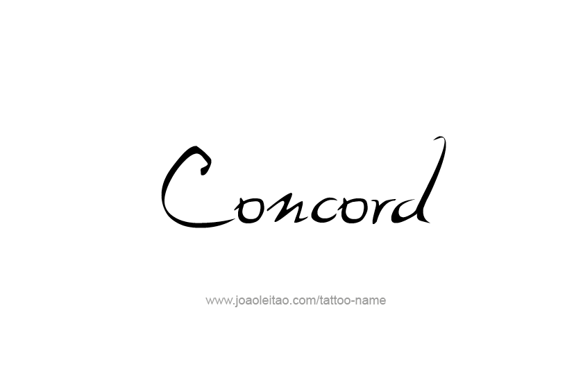 Tattoo Design USA Capital City Name Concord