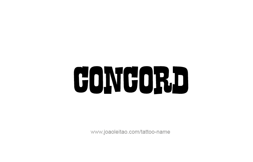 Tattoo Design USA Capital City Name Concord