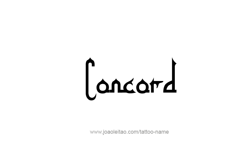 Tattoo Design USA Capital City Name Concord