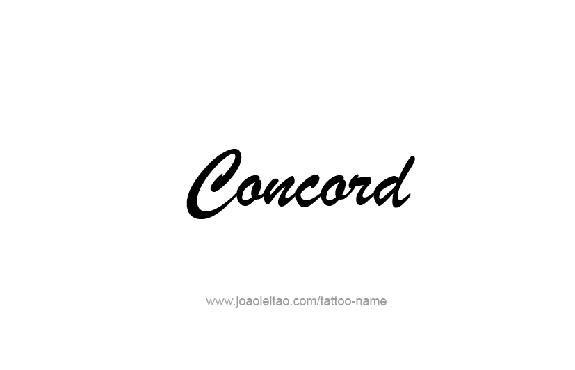 Tattoo Design USA Capital City Name Concord