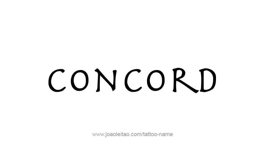 Tattoo Design USA Capital City Name Concord