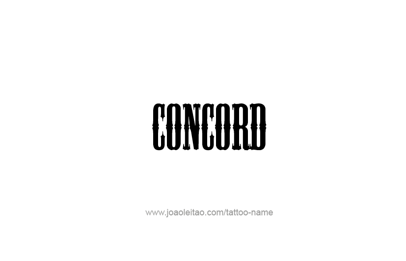 Tattoo Design USA Capital City Name Concord