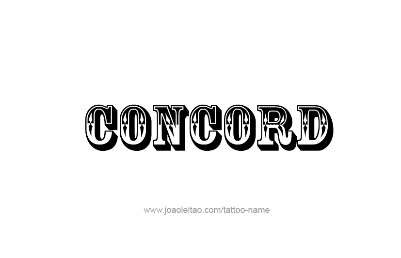 Tattoo Design USA Capital City Name Concord