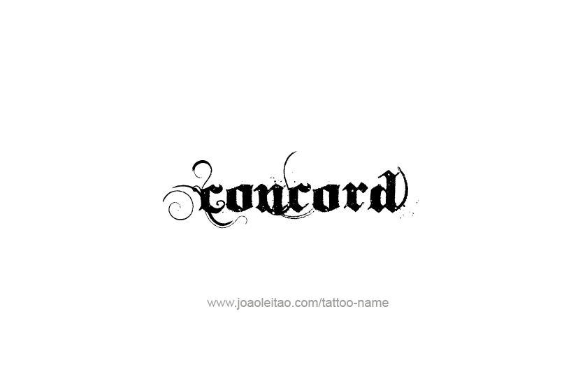 Tattoo Design USA Capital City Name Concord