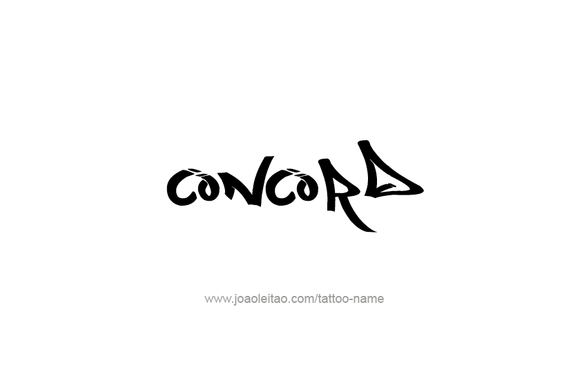 Tattoo Design USA Capital City Name Concord