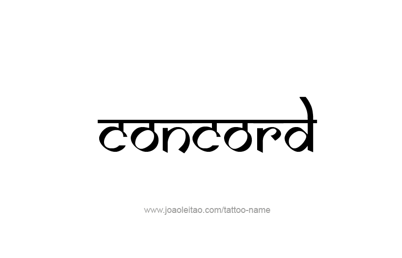 Tattoo Design USA Capital City Name Concord