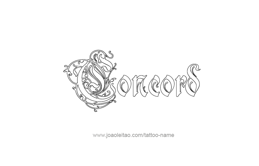 Tattoo Design USA Capital City Name Concord