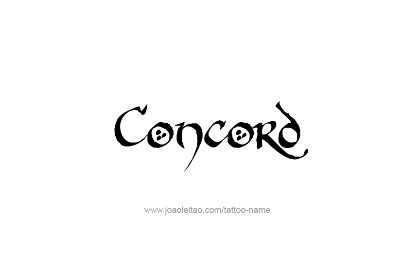 Tattoo Design USA Capital City Name Concord