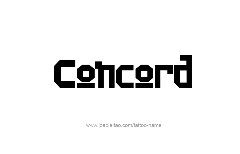 Tattoo Design USA Capital City Name Concord