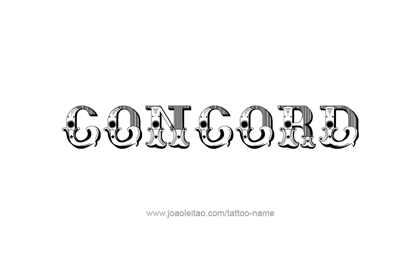 Tattoo Design USA Capital City Name Concord