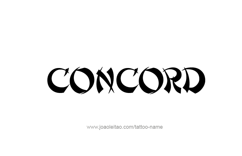 Tattoo Design USA Capital City Name Concord