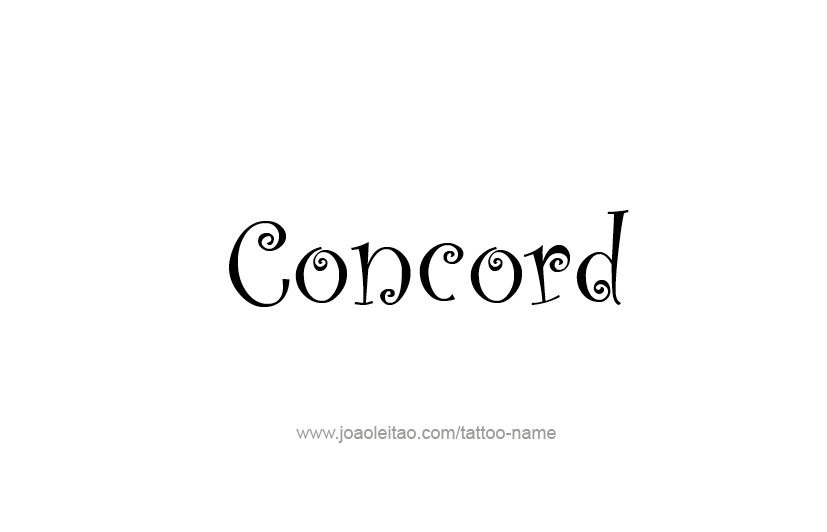 Tattoo Design USA Capital City Name Concord