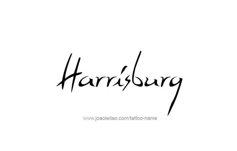 Tattoo Design USA Capital City Name Harrisburg