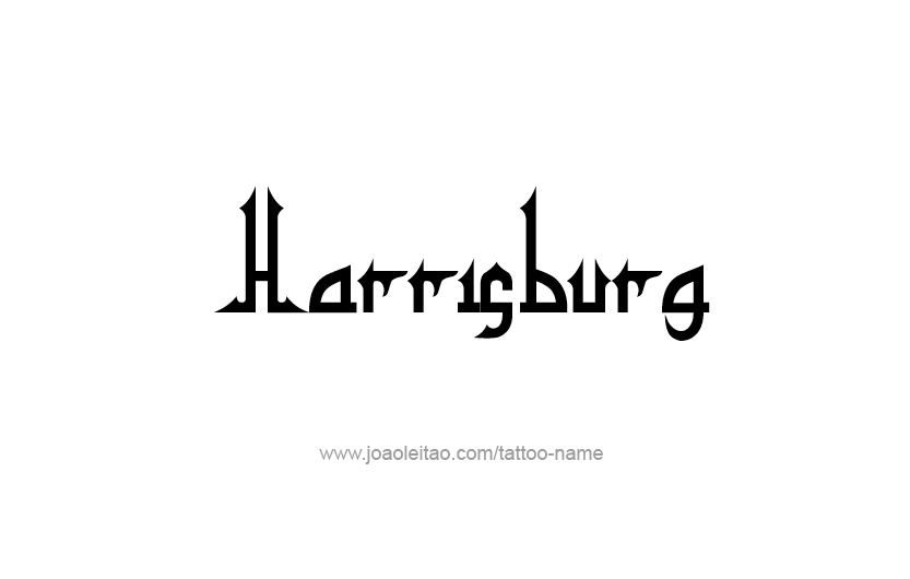 Tattoo Design USA Capital City Name Harrisburg