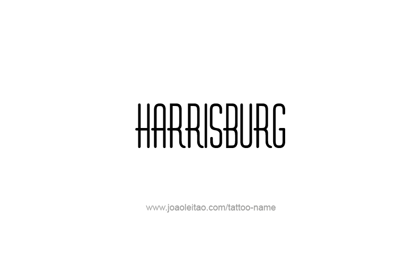 Tattoo Design USA Capital City Name Harrisburg