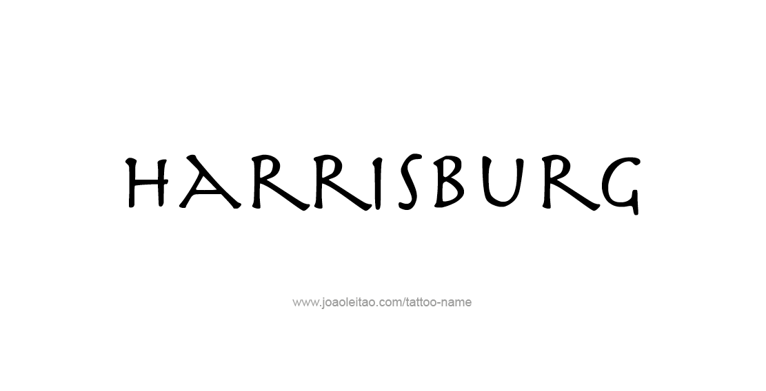 Tattoo Design USA Capital City Name Harrisburg