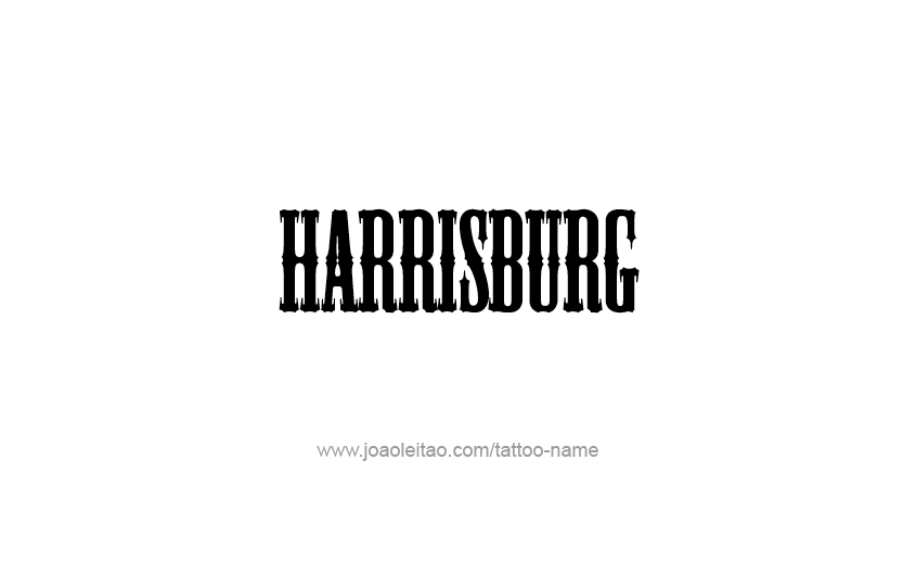 Tattoo Design USA Capital City Name Harrisburg