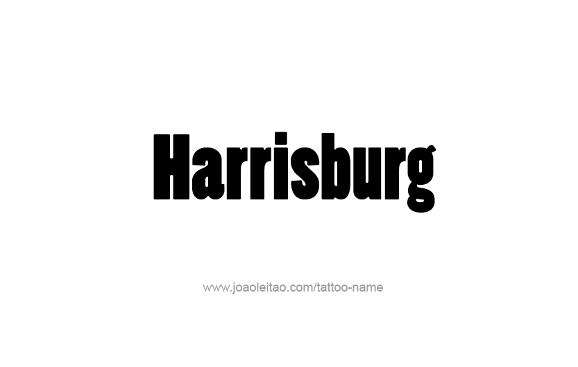 Tattoo Design USA Capital City Name Harrisburg