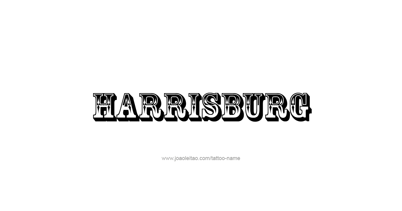 Tattoo Design USA Capital City Name Harrisburg