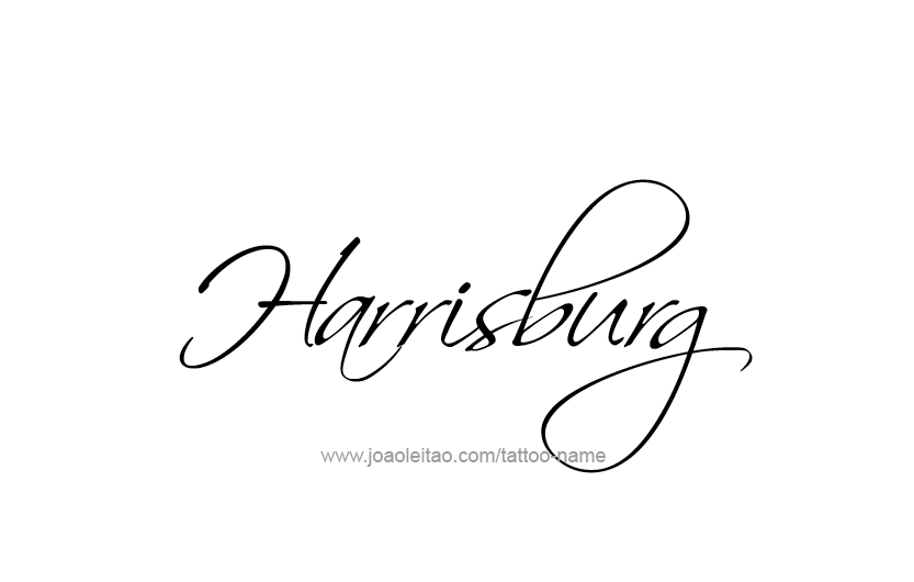 Tattoo Design USA Capital City Name Harrisburg