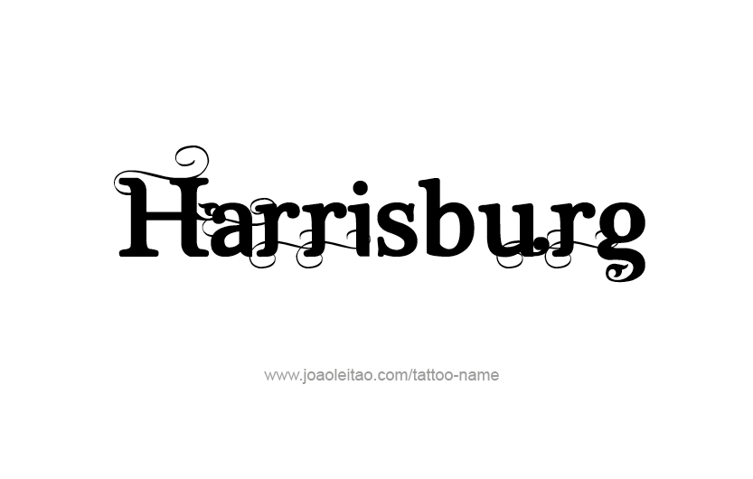 Tattoo Design USA Capital City Name Harrisburg