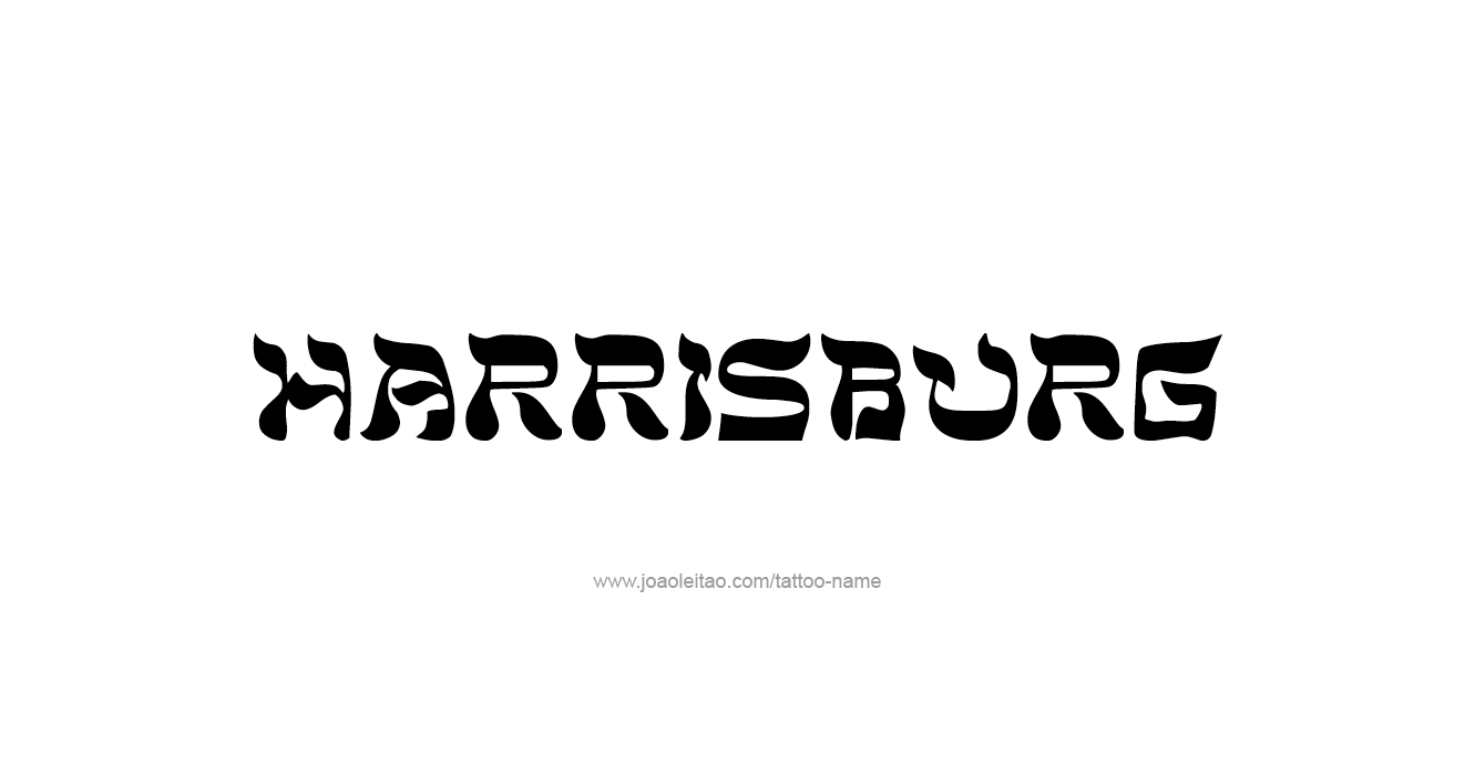 Tattoo Design USA Capital City Name Harrisburg