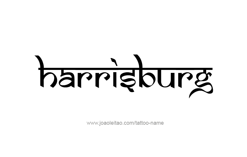 Tattoo Design USA Capital City Name Harrisburg