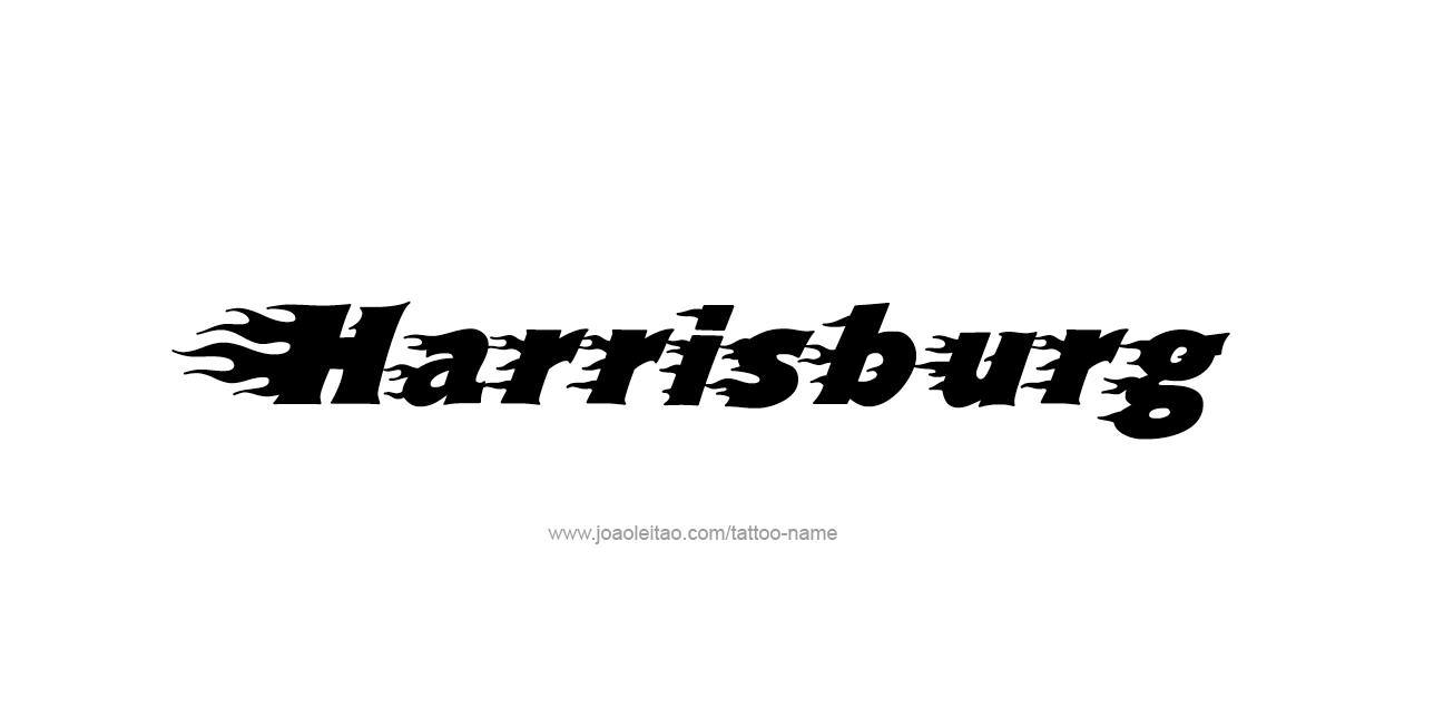 Tattoo Design USA Capital City Name Harrisburg