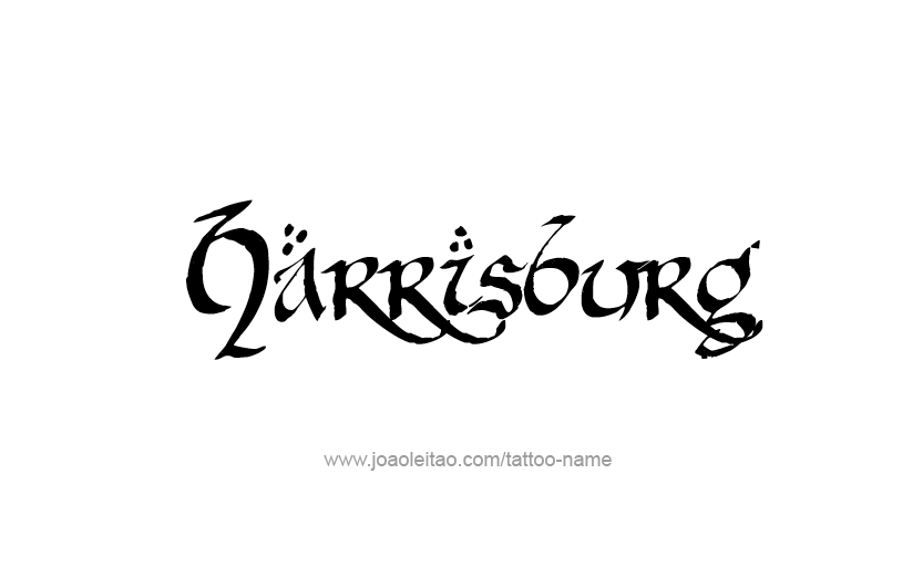 Tattoo Design USA Capital City Name Harrisburg