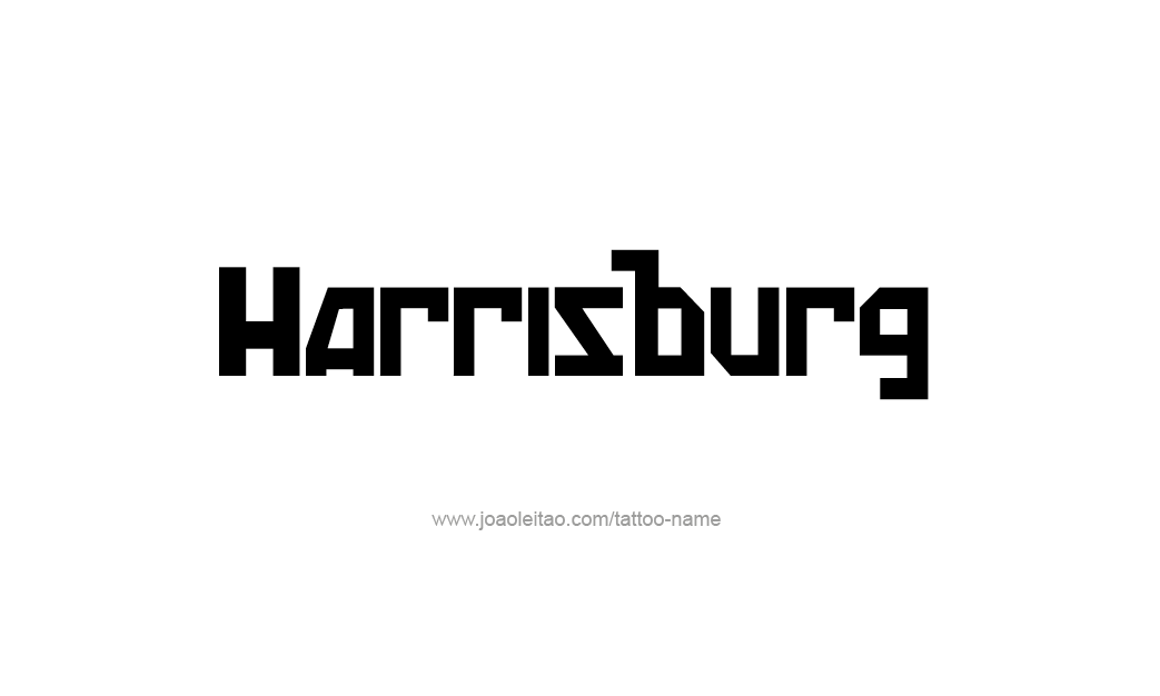 Tattoo Design USA Capital City Name Harrisburg